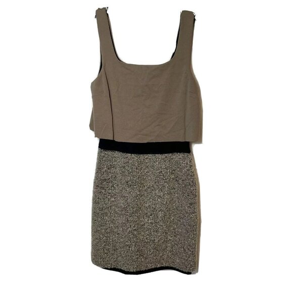 Bailey 44 Womens Sleeveless Wool Layered Mini Bodycon Dress Brown S Square Neck - Picture 1 of 6